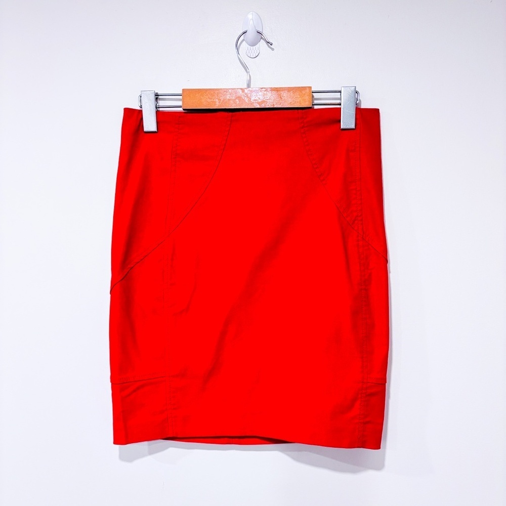 DYNAMITE Red Pencil Skirt Slim Fit High Waist‎ Stretch Office Retro | Small *